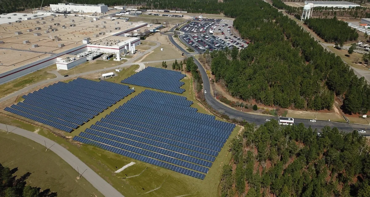 Bridgestone install solar panels to power its tire plant in South Carolina