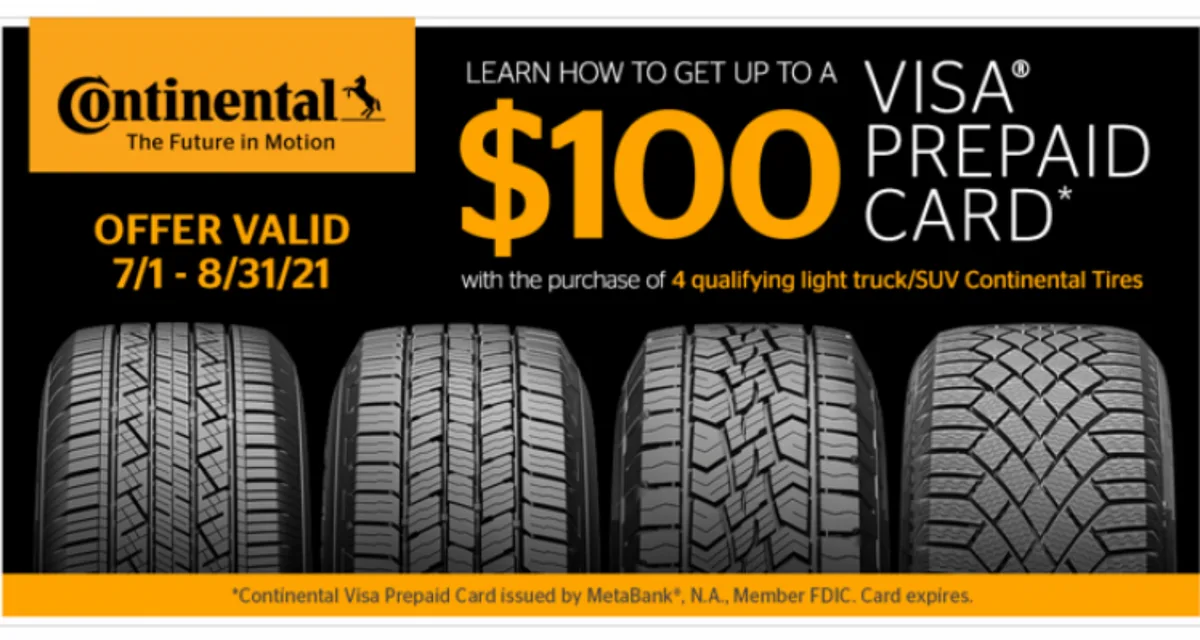 Continental Tire launches new rebate promotion for July & August