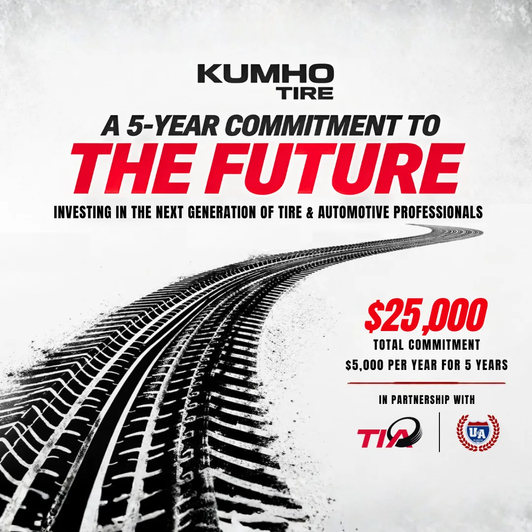 Kumho Tire U.S.A. Pledges $25,000 to Tire Industry Association Scholarship Fund