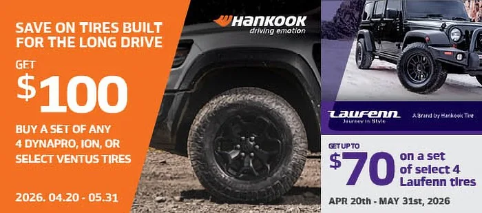 2026 Long Drive Rebate: New Rebate from Hankook Tire Offers Up to $100 Savings