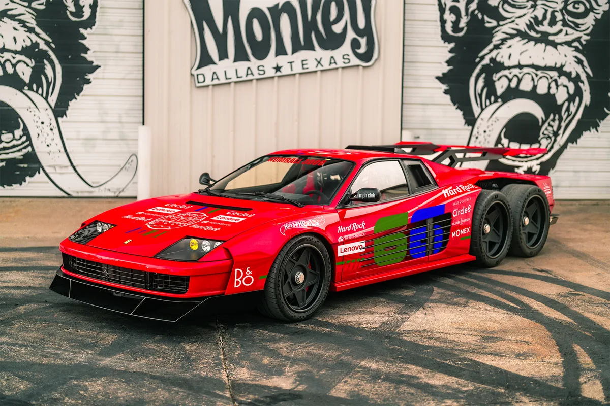 Richard Rawlings Debuts Custom 6-Wheel F6 Ferrari Testarossa at Gumball 3000