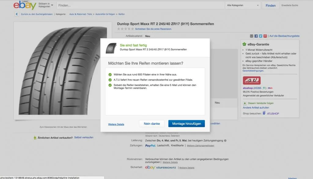 eBay Motors announces tire installation services in Germany this month; coming to the U.S. this summer. (PRNewsfoto/eBay Motors)